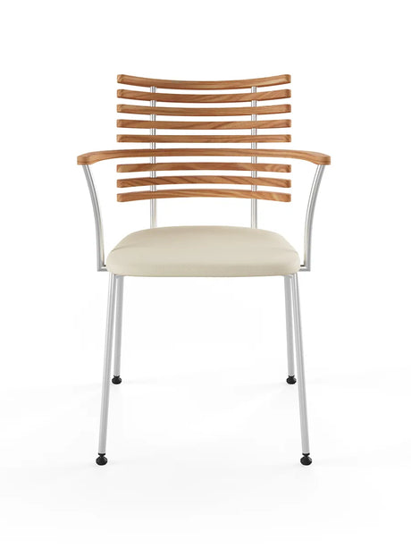 Tiger Armstol, creme læder fra Naver Collection - Elm olie / Rustfrit stål - Jacobsen Plus