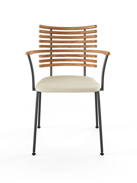 Tiger Armstol, creme læder fra Naver Collection - Elm olie / Sort pulverlakeret stål - Jacobsen Plus