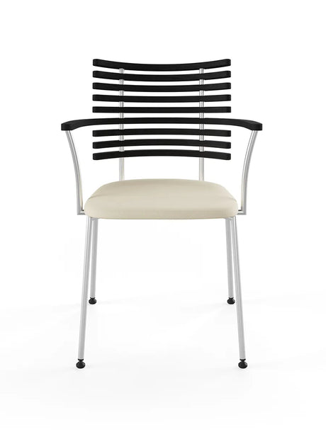 Tiger Armstol, creme læder fra Naver Collection - Ask sortbejdset / Rustfrit stål - Jacobsen Plus