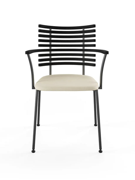 Tiger Armstol, creme læder fra Naver Collection - Ask sortbejdset / Sort pulverlakeret stål - Jacobsen Plus