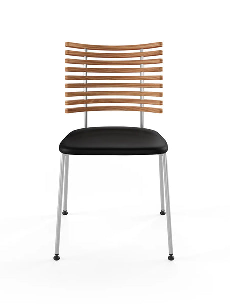 Tiger Stol, sort læder fra Naver Collection - Elm olie / Rustfrit stål - Jacobsen Plus