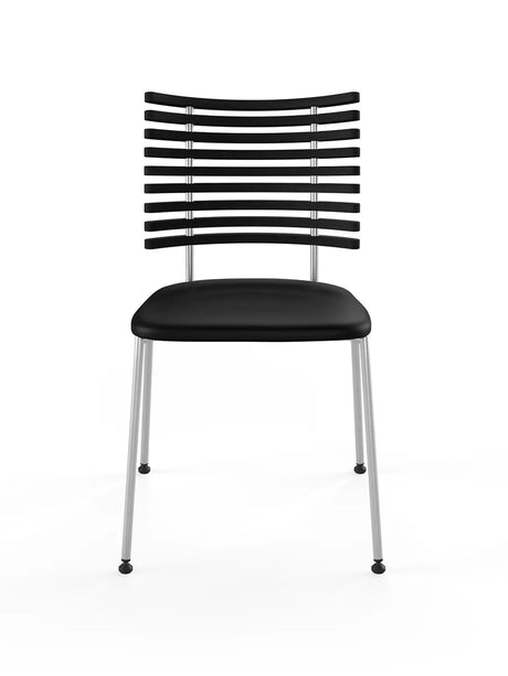 Tiger Stol, sort læder fra Naver Collection - Ask sortbejdset / Rustfrit stål - Jacobsen Plus