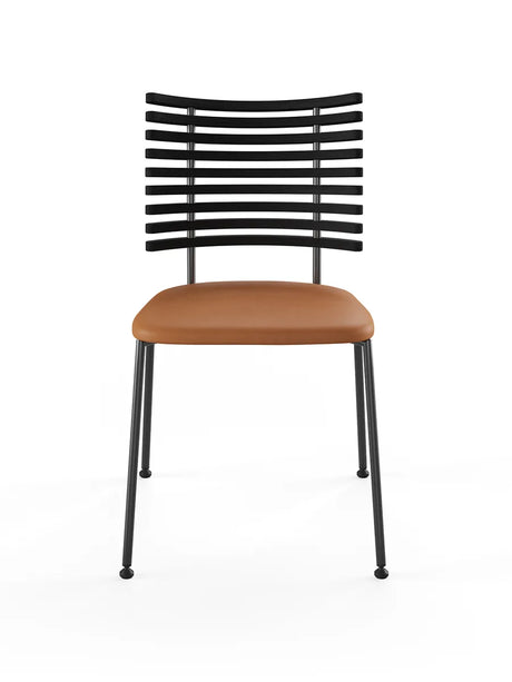 Tiger Stol, cognac læder fra Naver Collection - Ask sortbejdset / Sort pulverlakeret stål - Jacobsen Plus