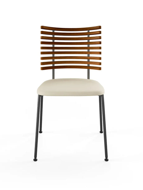 Tiger Stol, creme læder fra Naver Collection - Valnød / Sort pulverlakeret stål - Jacobsen Plus