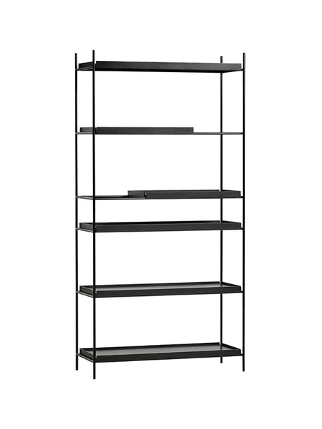 Tray Shelf, høj fra Woud - Black: 4 wide, 2 short - Jacobsen Plus