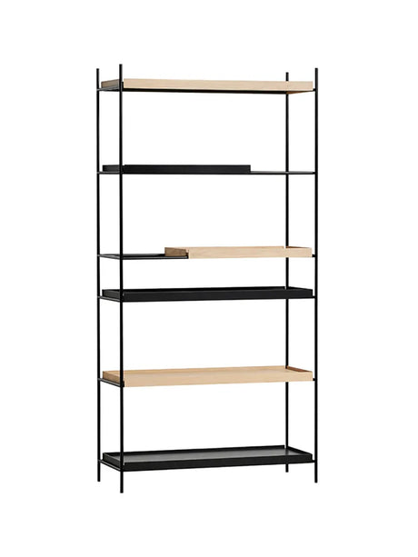 Tray Shelf, høj fra Woud - Black: 2 wide, 1 short - Oak: 2 wide, 1 short - Jacobsen Plus
