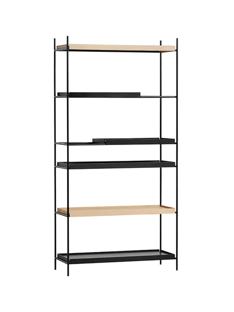 Tray Shelf, høj fra Woud - Black: 2 wide, 2 short - Oak: 2 wide - Jacobsen Plus