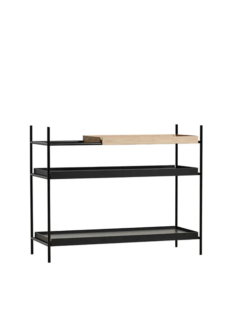 Tray Shelf, lav fra Woud - Black: 2 wide - Oak: 1 short - Jacobsen Plus