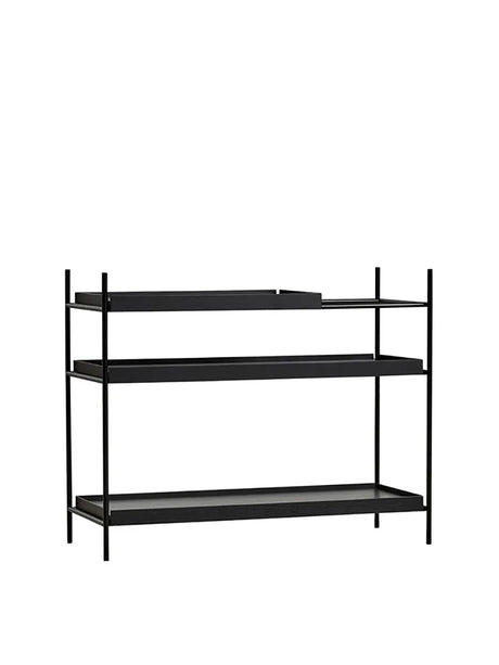 Tray Shelf, lav fra Woud - Black: 2 wide, 1 short - Jacobsen Plus