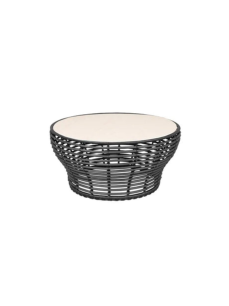 Basket Sofabord fra Cane-line - Stor - H45 x Ø95 cm / Graphite-Travertine look - Jacobsen Plus