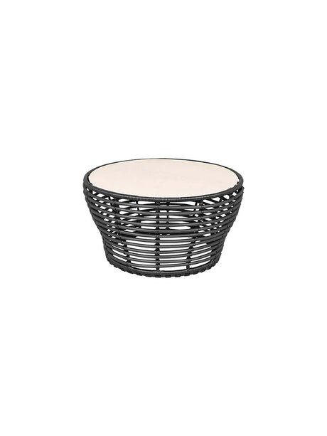 Basket Sofabord fra Cane-line - Medium - H40 x Ø75 cm / Graphite-Travertine look - Jacobsen Plus