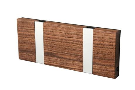 KNAX knagerække med to knager fra LoCa - Valnød / Grå knager - Jacobsen Plus