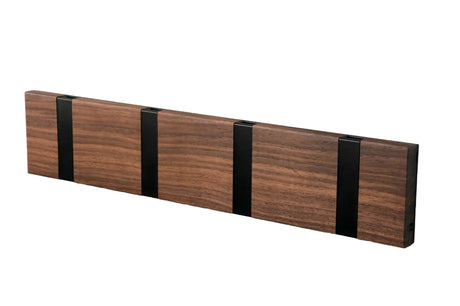 KNAX knagerække med fire knager fra LoCa - Valnød / Sorte knager - Jacobsen Plus