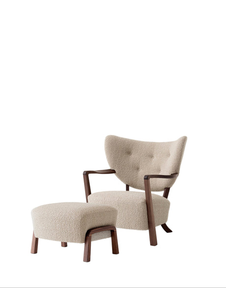 Wulff lænestol inkl. skammel- Karakorum 003 fra &Tradition - Valnød - Jacobsen Plus