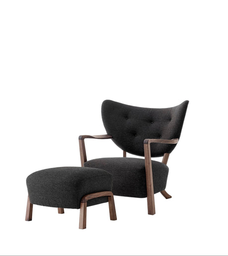 Wulff lænestol inkl. skammel, - Hallingdal 376 fra &Tradition - Valnød - Jacobsen Plus