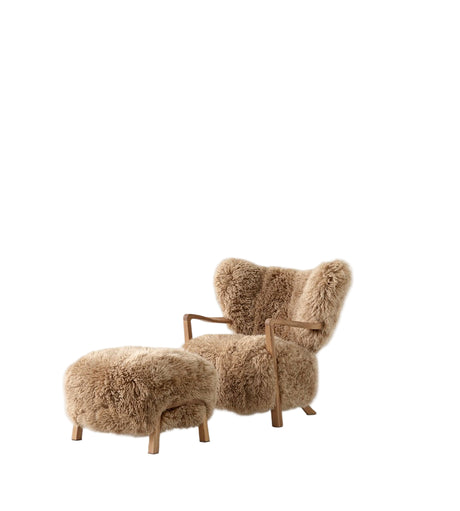 Wulff lænestol inkl. skammel - Sheepskin Honey  fra &Tradition - Eg - Jacobsen Plus