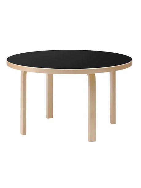 Aalto Table Round, Ø125 cm fra Artek - Sort Linoleum - Jacobsen Plus