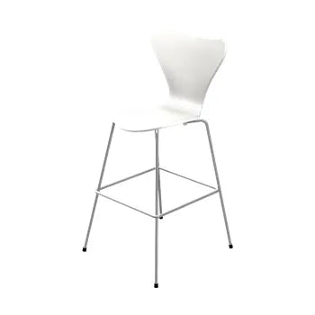 3197 Høj Barstol af Arne Jacobsen - Uden polstring / Lakeret / Hvid - Jacobsen Plus