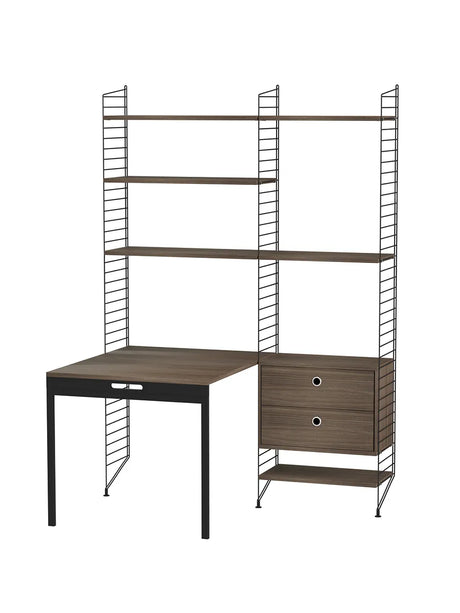 Kontor, bundle E fra String - Sort - valnød - Jacobsen Plus