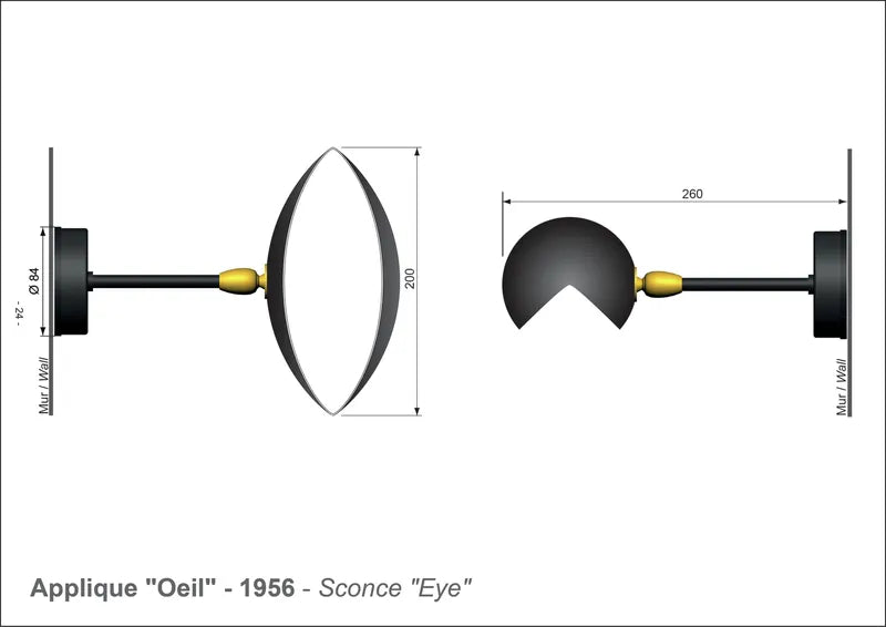 Eye Small Wall Lamp af Serge Mouille - 4 - Jacobsen Plus