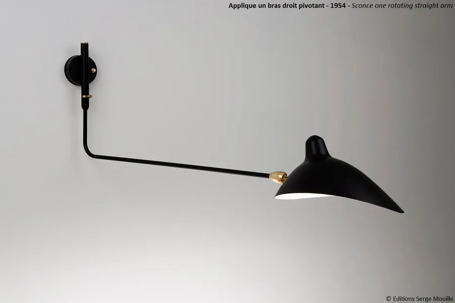 Big Wall Lamp w/1 Rotating Straight Arm af Serge Mouille - 2 - Jacobsen Plus