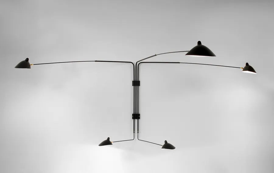 Big Wall Lamp w/5 Rotating Straight Arms af Serge Mouille - 2 - Jacobsen Plus