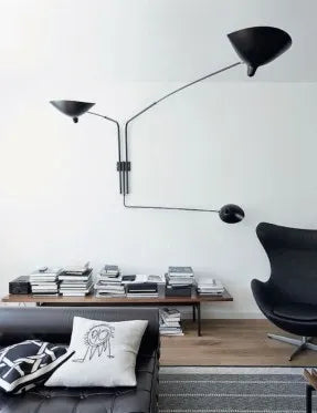 Big Wall Lamp w/3 Rotating Straight Arms af Serge Mouille - 4 - Jacobsen Plus