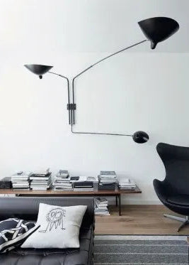 Big Wall Lamp w/3 Rotating Straight Arms af Serge Mouille - 3 - Jacobsen Plus