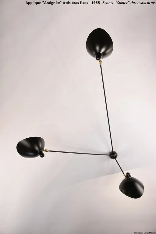 Spider Big Wall Lamp w/3 Fixed Arms af Serge Mouille - 5 - Jacobsen Plus