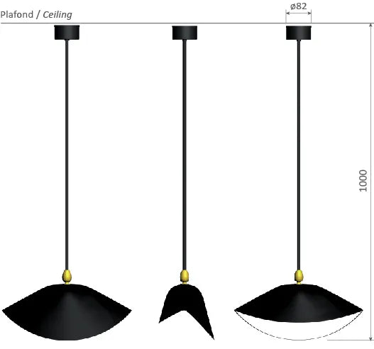 Ceiling Lamp Bookshelves af Serge Mouille - 4 - Jacobsen Plus