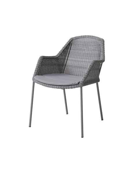 Breeze Havestol m. Armlæn, stabelbar fra Cane-line - Light grey / Grey, Cane-line Natté - Jacobsen Plus