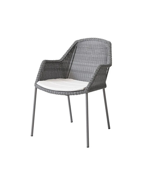 Breeze Havestol m. Armlæn, stabelbar fra Cane-line - Light grey / White, Cane-line Natté - Jacobsen Plus