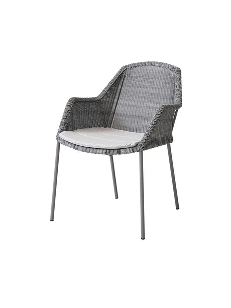 Breeze Havestol m. Armlæn, stabelbar fra Cane-line - Light grey / Light grey, Cane-line Natté - Jacobsen Plus