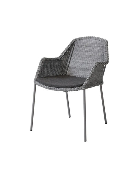 Breeze Havestol m. Armlæn, stabelbar fra Cane-line - Light grey / Black, Cane-line Natté - Jacobsen Plus