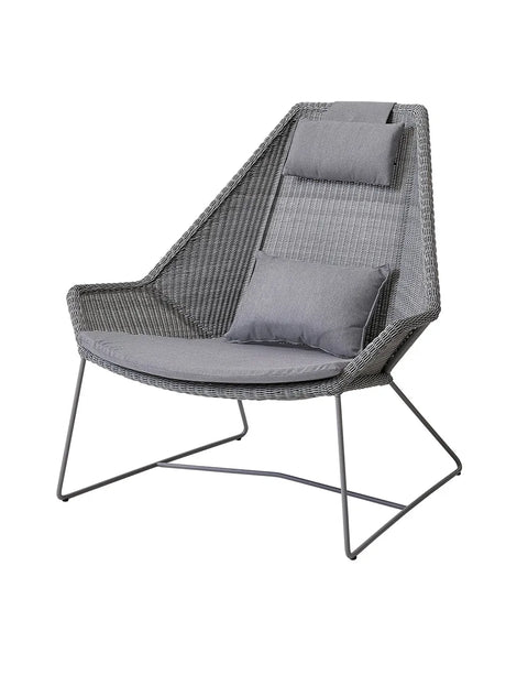 Breeze Highback Stol fra Cane-line - Light grey / Grey, Cane-line Natté - Jacobsen Plus