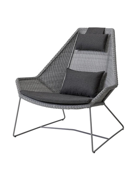 Breeze Highback Stol fra Cane-line - Light grey / Black, Cane-line Natté - Jacobsen Plus