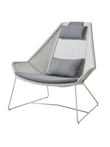 Breeze Highback Stol fra Cane-line - White grey / Grey, Cane-line Natté - Jacobsen Plus