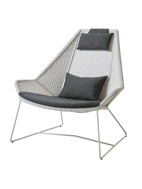 Breeze Highback Stol fra Cane-line - White grey / Black, Cane-line Natté - Jacobsen Plus