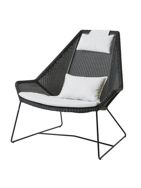 Breeze Highback Stol fra Cane-line - Black / White, Cane-line Natté - Jacobsen Plus