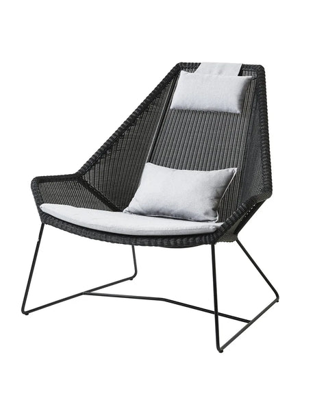 Breeze Highback Stol fra Cane-line - Black / Light grey, Cane-line Natté - Jacobsen Plus