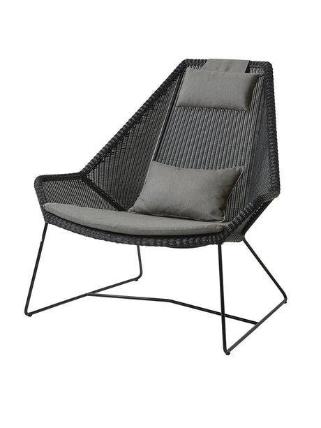 Breeze Highback Stol fra Cane-line - Black / Taupe, Cane-line Natté - Jacobsen Plus