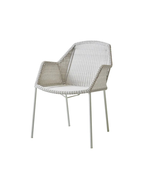 Breeze Havestol m. Armlæn, stabelbar fra Cane-line - White grey / Ingen hynde - Jacobsen Plus