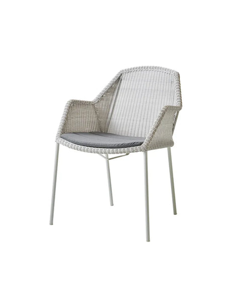 Breeze Havestol m. Armlæn, stabelbar fra Cane-line - White grey / Grey, Cane-line Natté - Jacobsen Plus