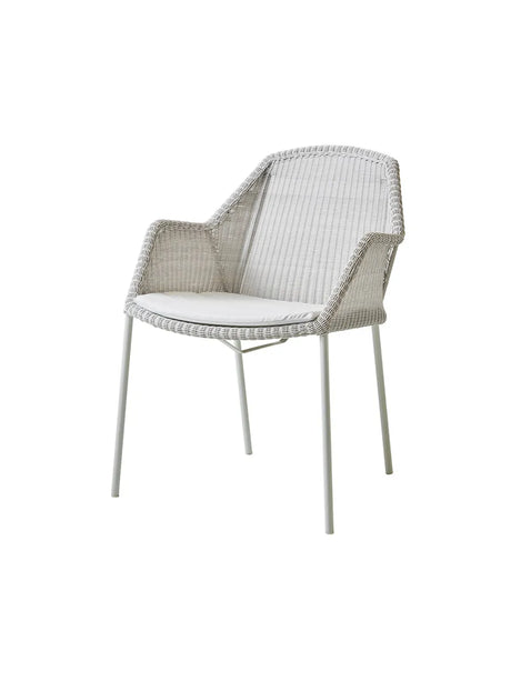 Breeze Havestol m. Armlæn, stabelbar fra Cane-line - White grey / White, Cane-line Natté - Jacobsen Plus