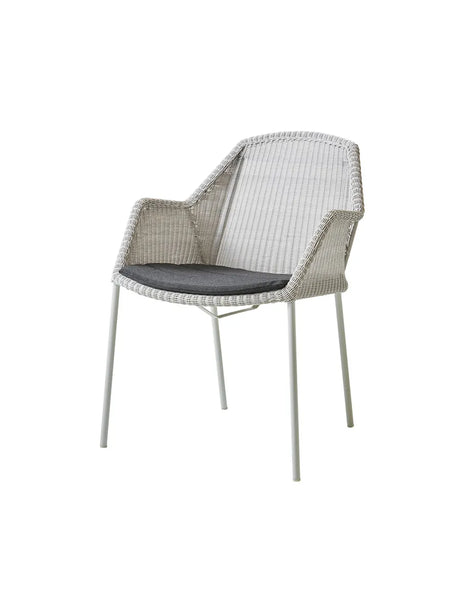 Breeze Havestol m. Armlæn, stabelbar fra Cane-line - White grey / Black, Cane-line Natté - Jacobsen Plus