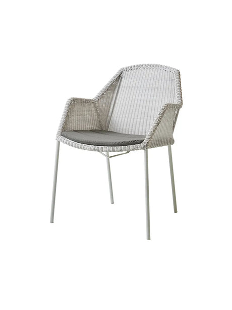 Breeze Havestol m. Armlæn, stabelbar fra Cane-line - White grey / Taupe, Cane-line Natté - Jacobsen Plus