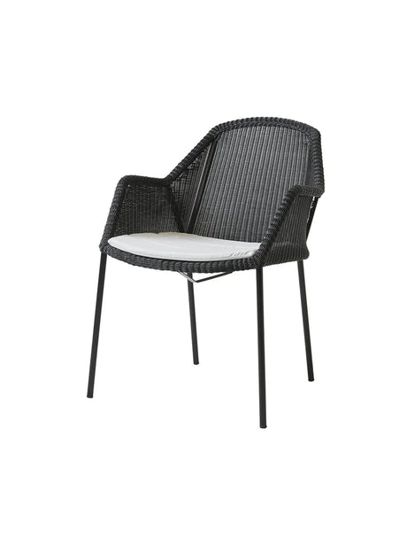 Breeze Havestol m. Armlæn, stabelbar fra Cane-line - Black / White, Cane-line Natté - Jacobsen Plus