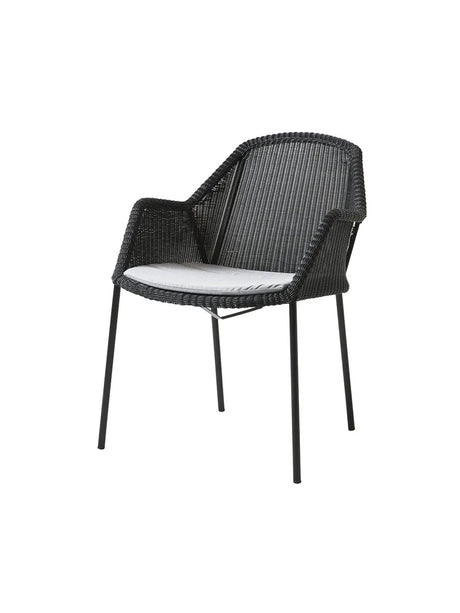 Breeze Havestol m. Armlæn, stabelbar fra Cane-line - Black / Light grey, Cane-line Natté - Jacobsen Plus