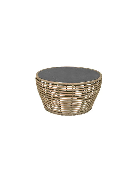 Basket Sofabord fra Cane-line - Medium - H40 x Ø75 cm / Natural-Fossil Black - Jacobsen Plus