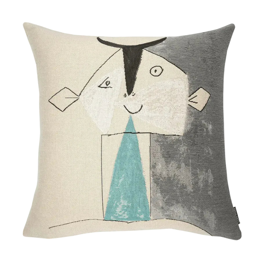Picasso Tete de Faune Sur Fond Gris Argent Pude fra Poulin Design - 1 - Jacobsen Plus